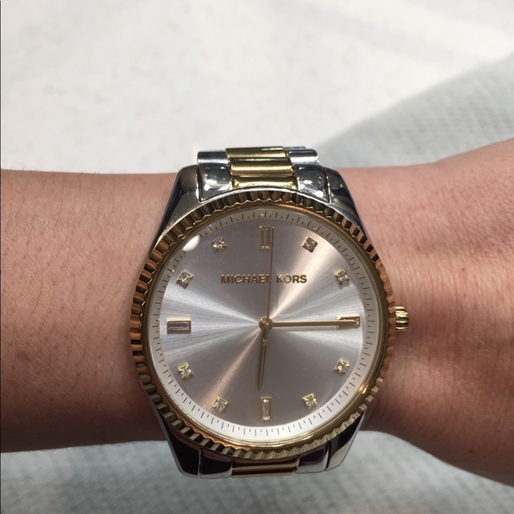 Michael Kors Two-Tone Silver and Gold Watch - Picture 4 of 5